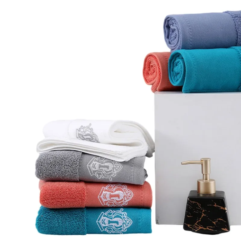Soft Absorbent Quick-Dry White Cotton Face Towels with Letter J 1/4/6pcs Set Household Bathroom Towels for Daily Washing