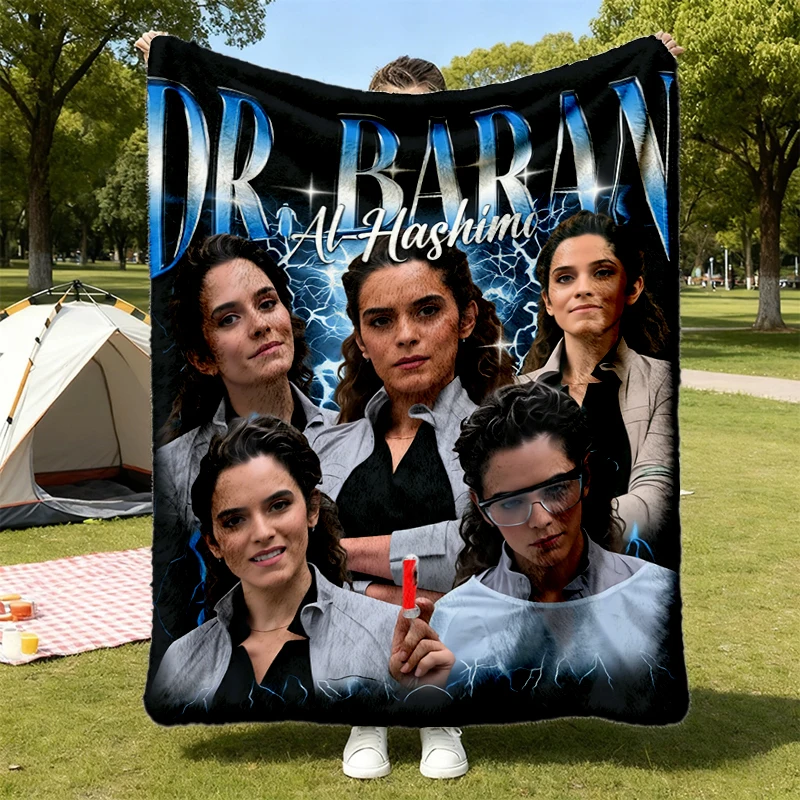 Dr. Baran Al-Hashimi Bootleg Flannel Blanket, Vintage Medical Drama Fan Flannel Throw Gift Cozy Blanket Warm Blanket
