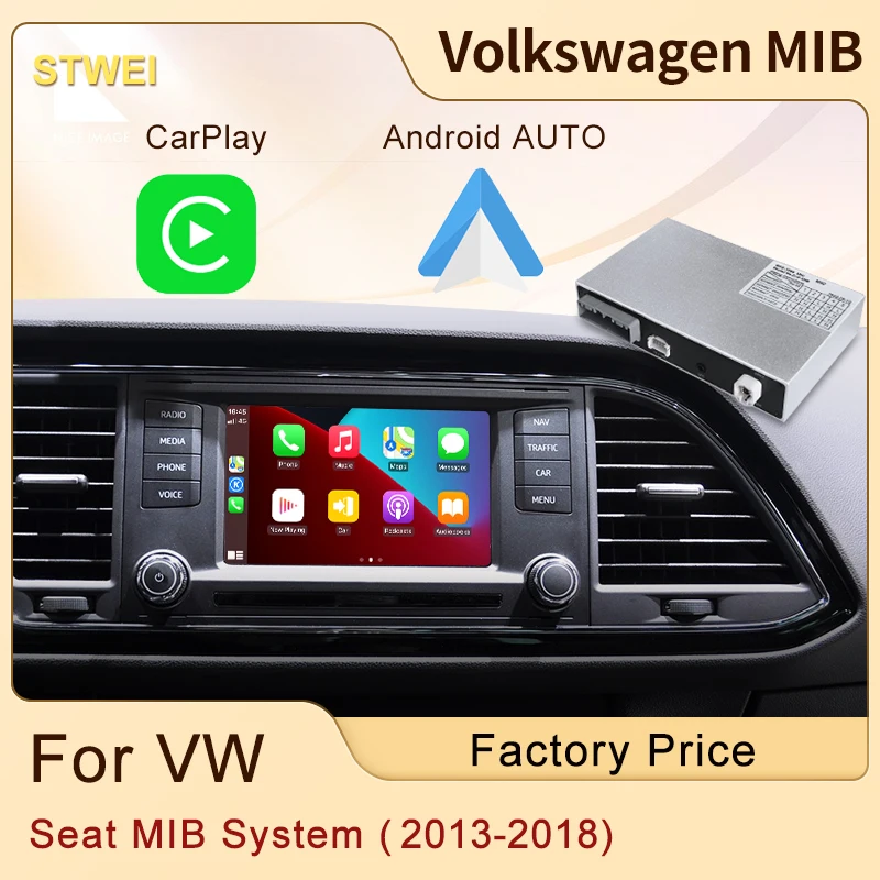 STWEI Wireless Apple CarPlay Module Box For Volkswagen Sest MIB System 2013-2018 Android Auto Mirror Link Front Rear Camera