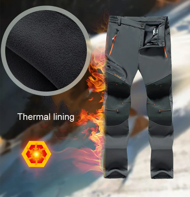 TRVLWEGO Schnee Hosen Wandern Camping Für Männer Warme Winter Hohe Qualität Wandern Männliche Wasserdichte Skifahren Trekking Hosen – Detail 2