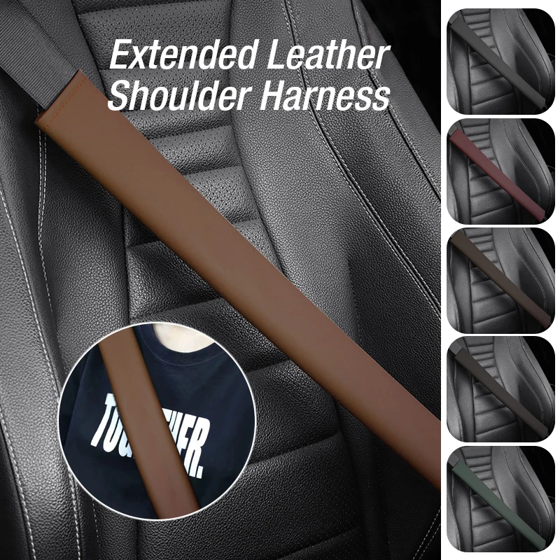 

1Pcs Car Seat Belt Cover Universal PU Leather Long Shoulder Pad Strap Protector Safety Seat Belt Pad Auto Interior Accessories