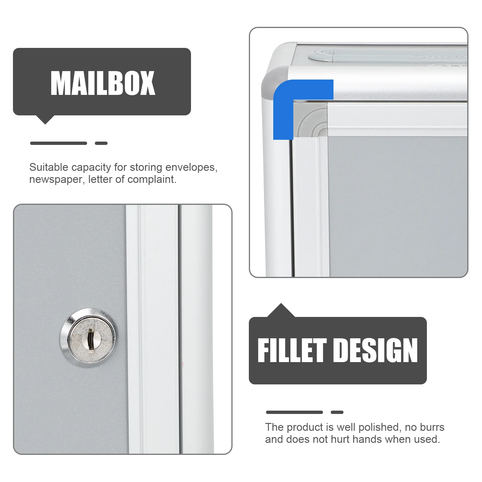 Wandmontage brievenbus Vintage brievenbus Retrostijl Aluminium met grote capaciteit Geschikte enveloppen Mails Home Office Garden