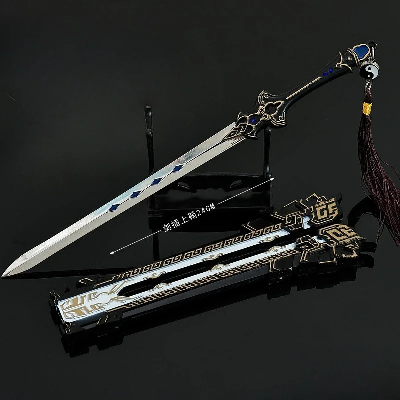 24 cm/9,45 pollici Periferiche di gioco Armi per arti marziali Pure Yang Spada in metallo con fodero Giocattolo Coltello Artigianato Ornamenti per il desktop Regali per ragazzi
