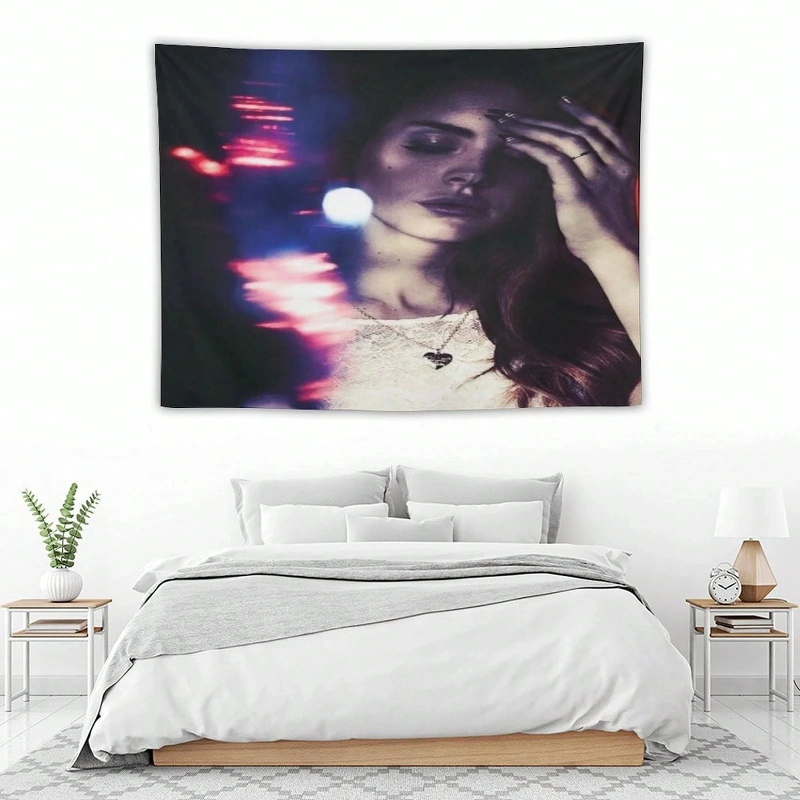 1pc Lana Retro 80s Iconic Lana Tapestry Wall Hanging-Horizontal Large Wall Art For Home Decor, Bedroom, Dorm, Office - Soft Beig