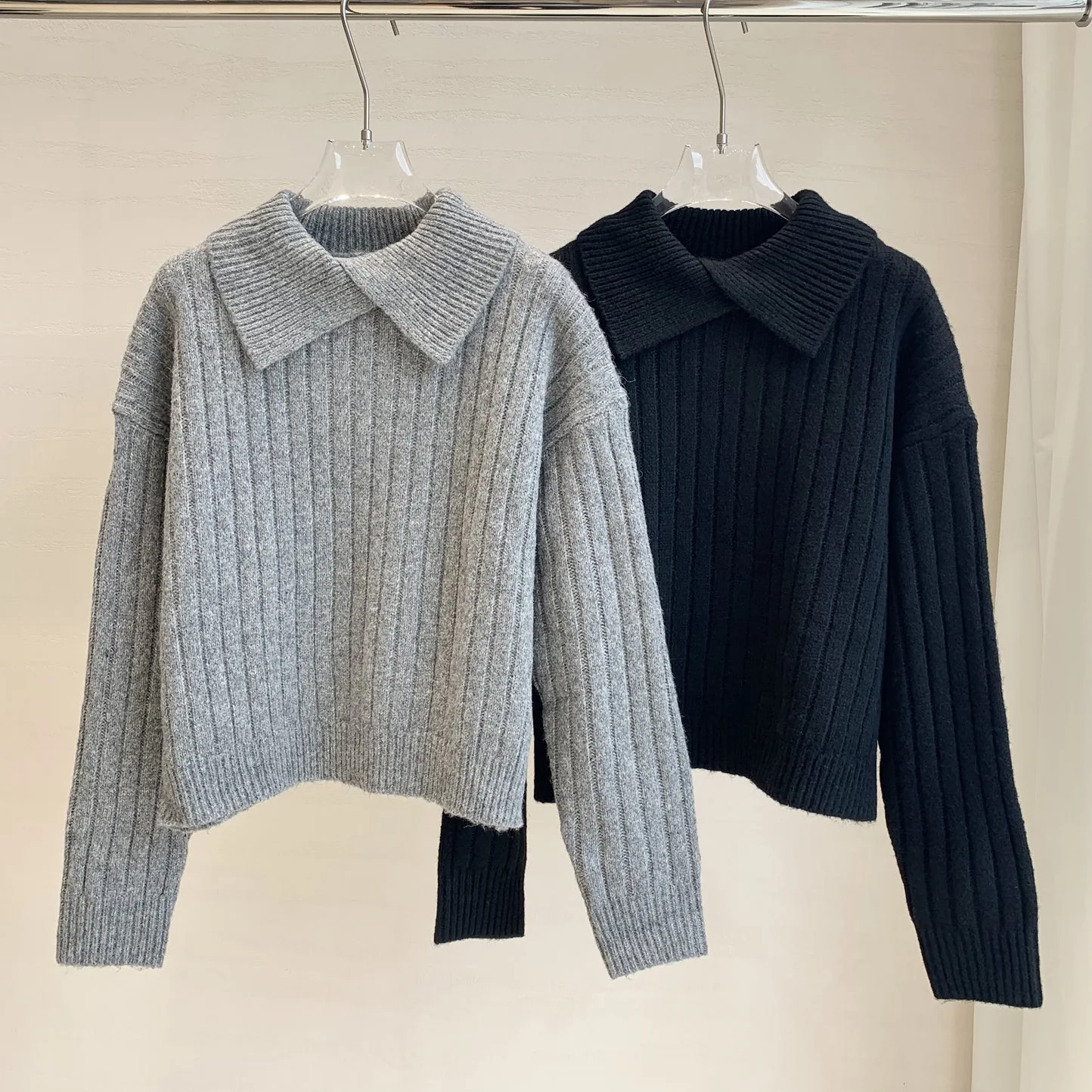 Hochwertiger neuer lockerer Pullover-Reverspullover für Damen