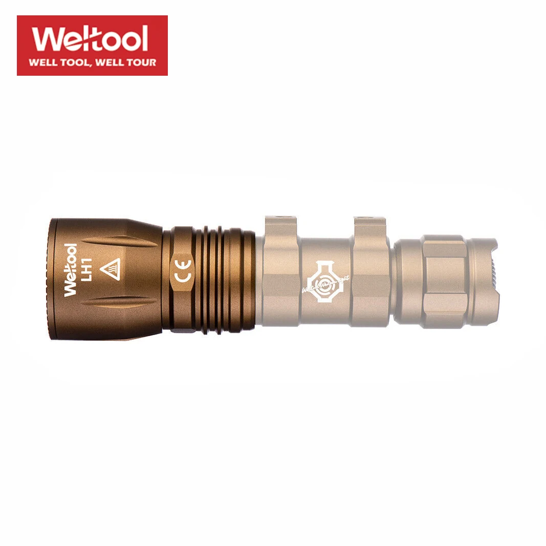 Weltool-Cabeza de lámpara táctica LH1 de 686 lúmenes, individual, 89.000 Kendra shot, 598 metros, dorado