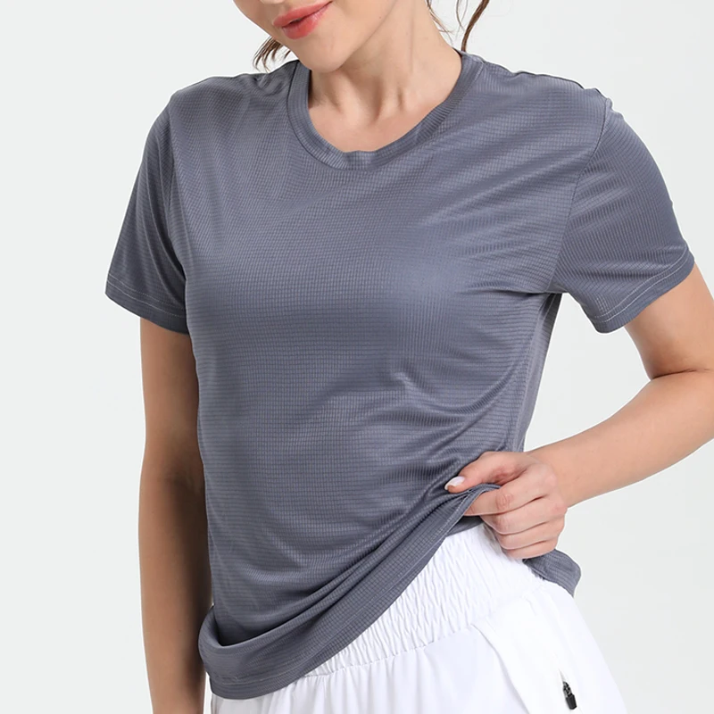 Ultralicht, sneldrogend sport-T-shirt voor dames, ademend lichtgewicht, compressieshirt voor hardlopen in de sportschool