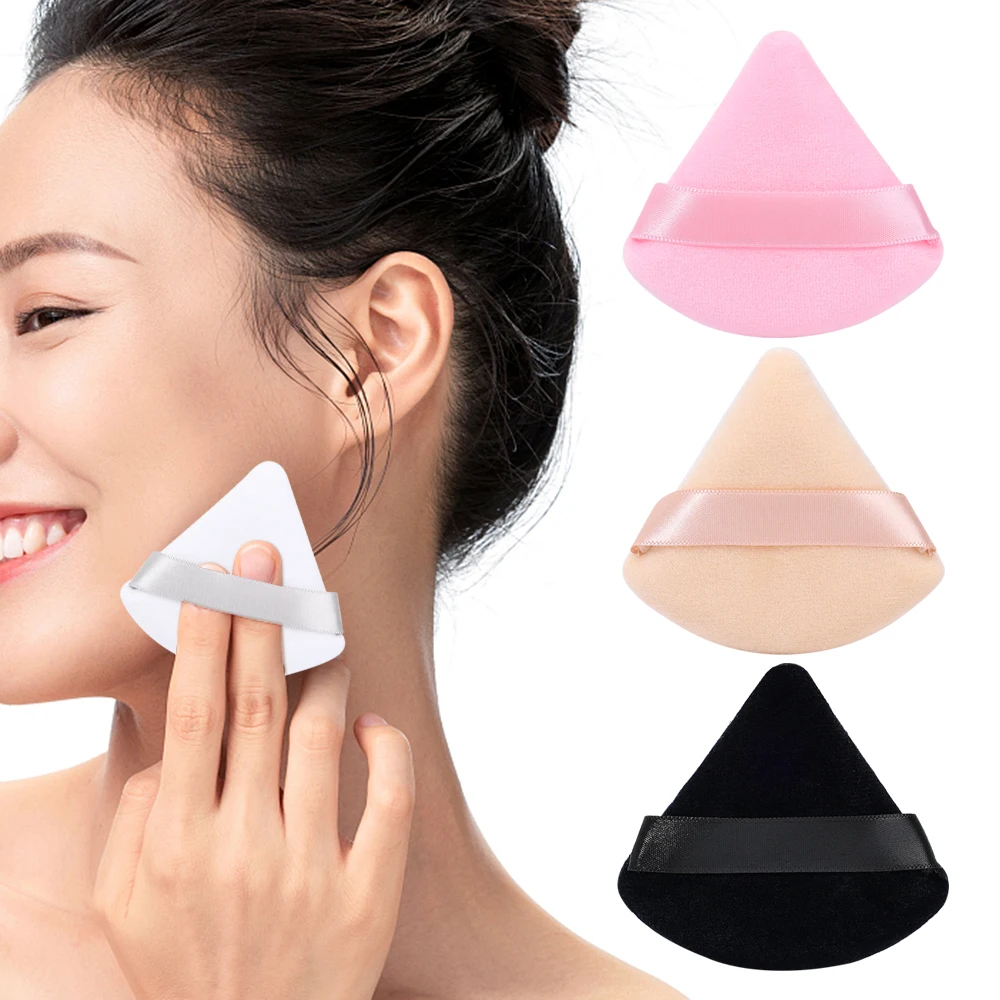 Soft Triangle Velvet Powder Puff Face Makeup Eyes Foundation Concealer Sponge Cosmetics Puff Professional Make Up Tools 1/3/5pcs