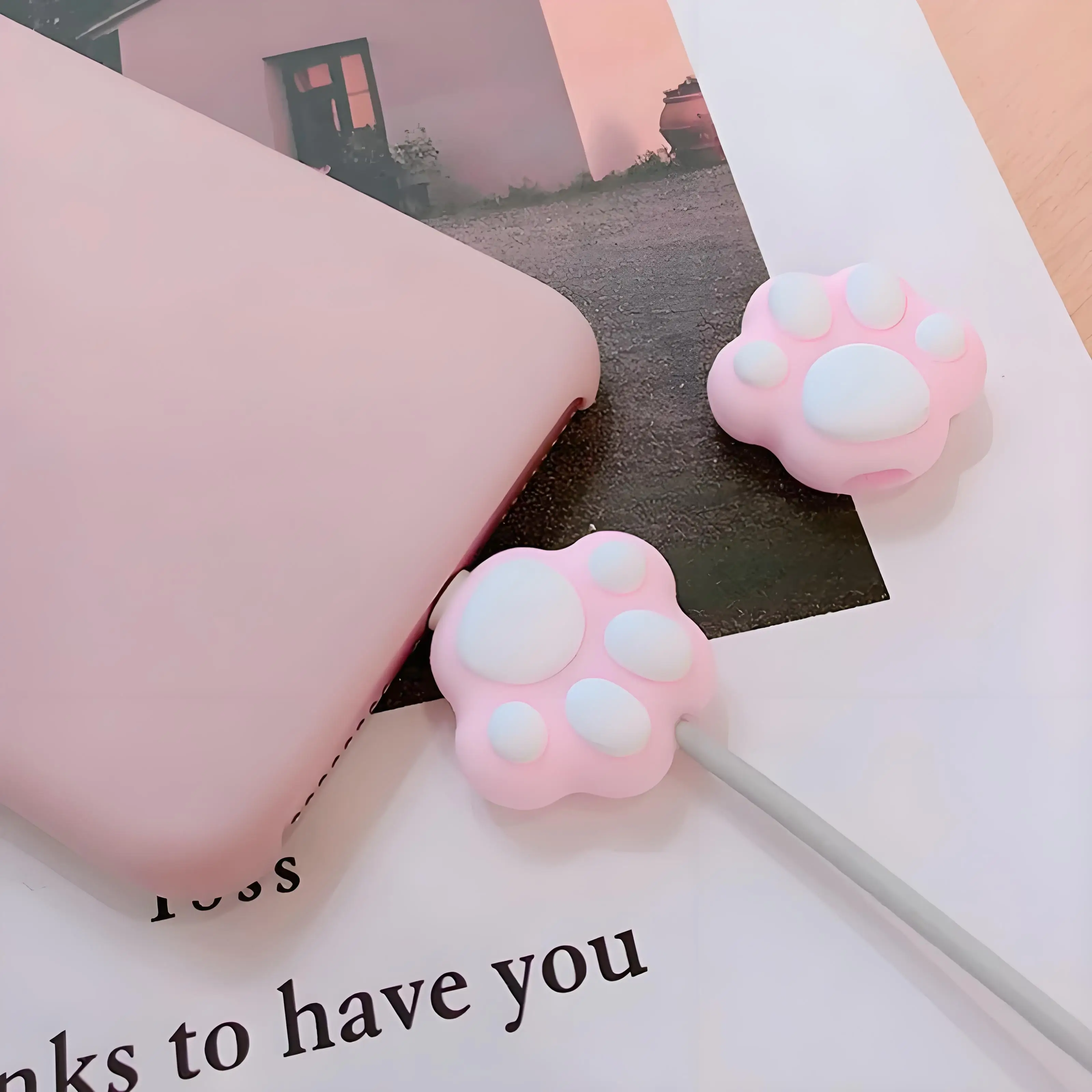 

Защитная пленка для кабеля «кошачья лапа» для iPhone, модная милая защита для зарядного устройства, органайзер для намотки кабеля, защитный чехол для шнура линии передачи данных