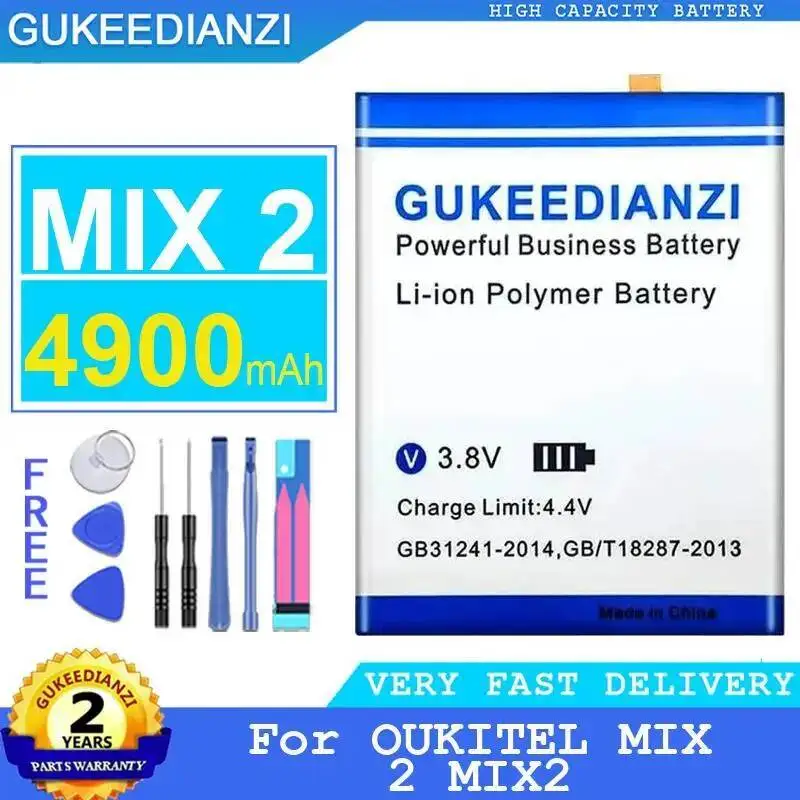 

4900Mah Mobile Phone Battery For Oukitel Mix 2 High Capacity