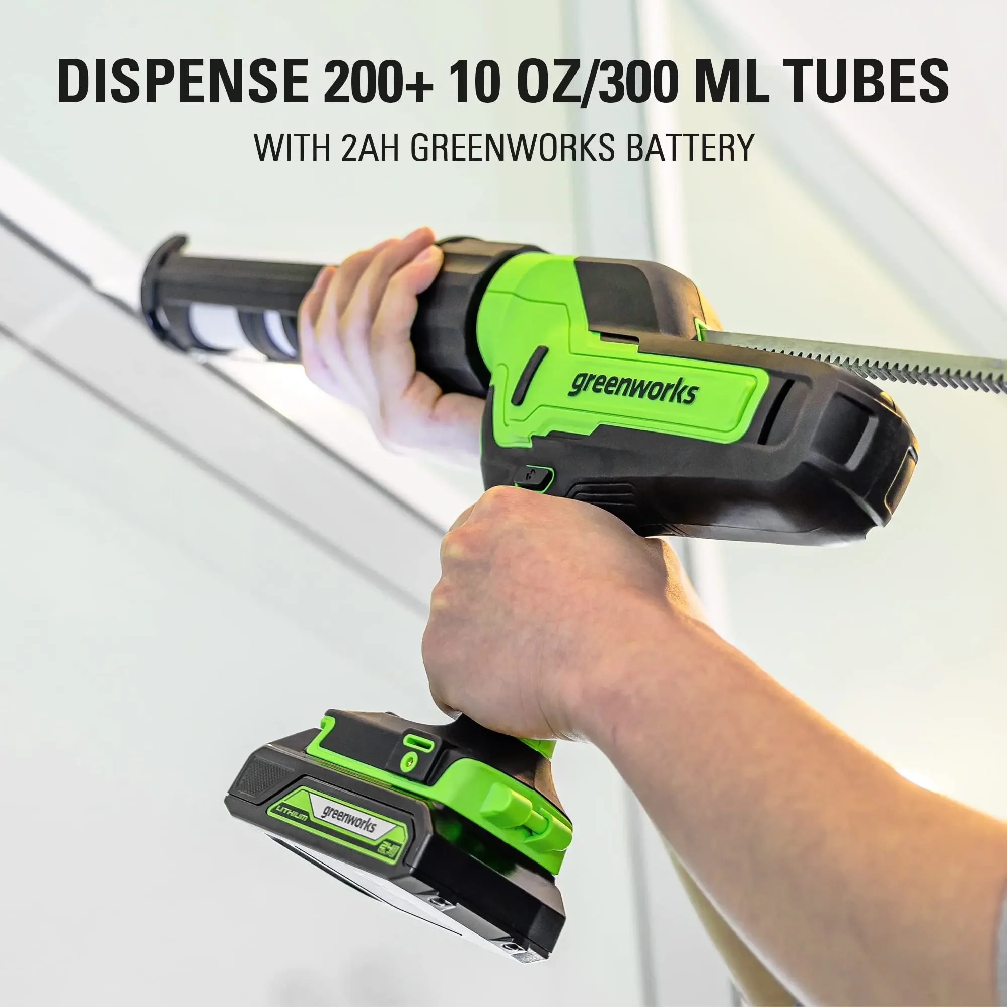 24V Cordless 10 oz. Caulk & Adhesive Gun 6-Speed Anti-Dripping with 2.0Ah USB Battery and Charger