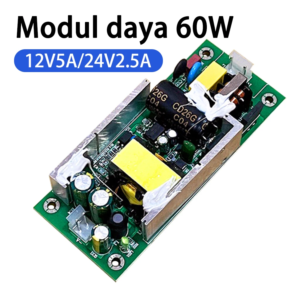 AC 100-240V to DC 12V 5A 24V 2.5A 60W Switching Power Supply Module Step Down Board Buck Converter Short Circuit Protection