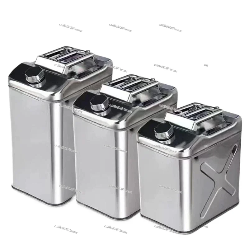 

304 Stainless Steel Oil Barrel Gasoline Barrel Diesel Kettle Portable Oil Bucket Car Spare Fuel Tank 30 Liters 20 Liters