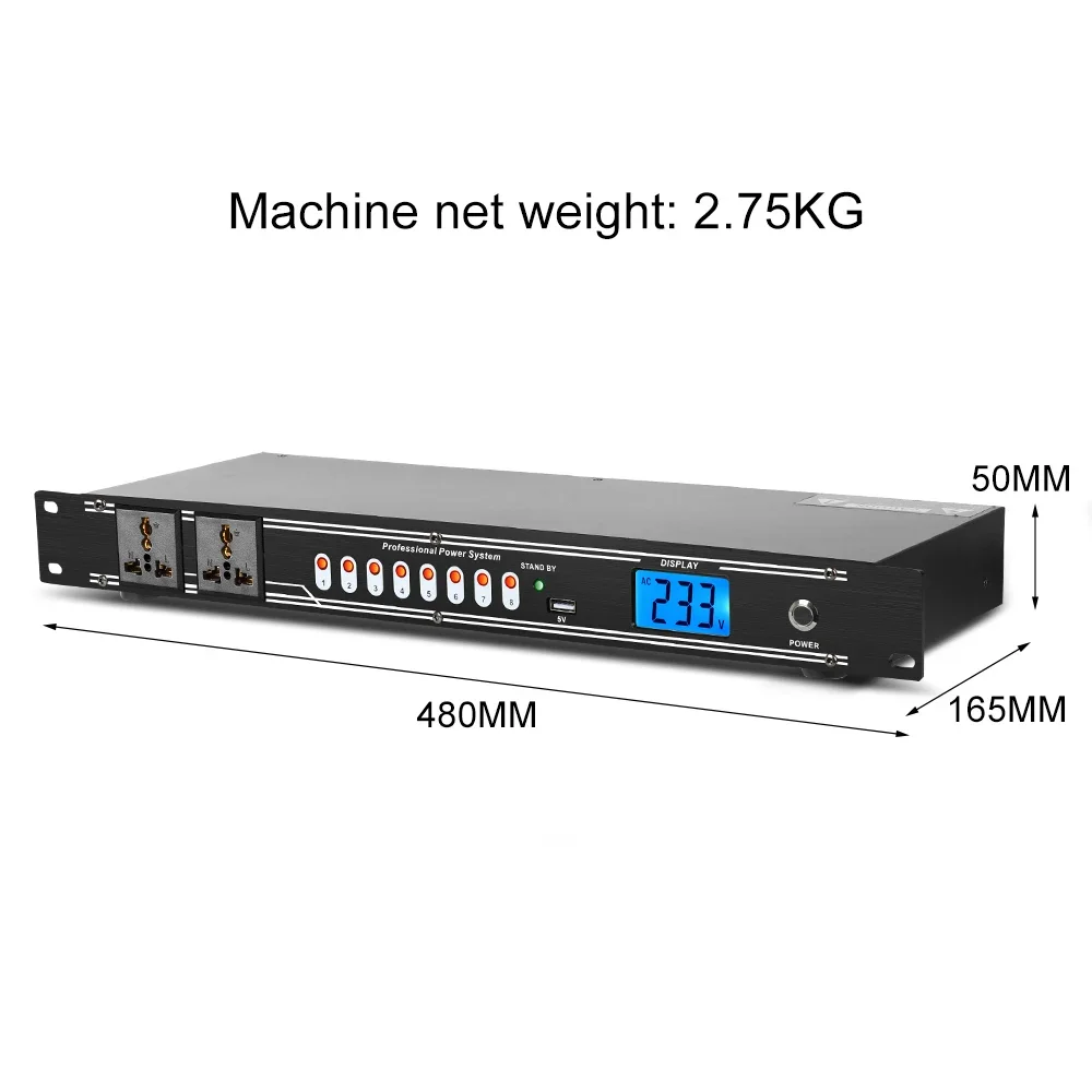 Biner P-8 Professional Intelligent 10 Channel Power Supply Sequencer With Voltage Display