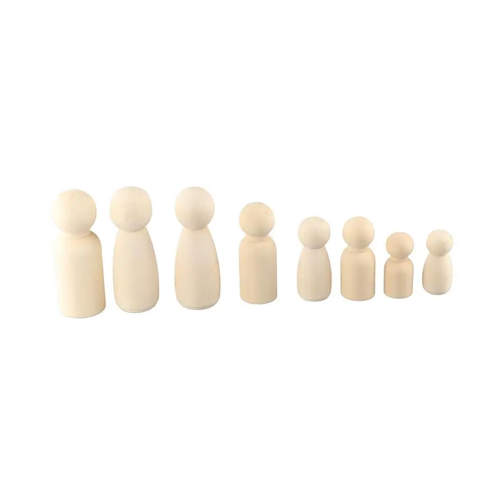 20pcs Lovely Male Female Blank Puppets Natural Wood Unpainted Figures Wood Crafts Wedding Decoration Wooden Peg Doll