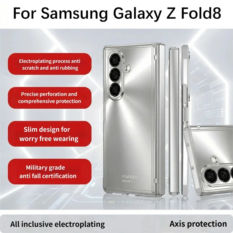 For Samsung Z Fold8 Ultra Foldable Ultra Slim Full Coverage Case Dual Hinge Protection Shockproof Built in Screen Protector