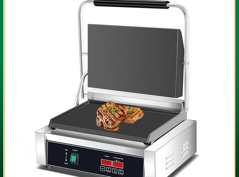 Press plate upper pit lower flat sandwich barbecue press steak machine electric heating electric grill