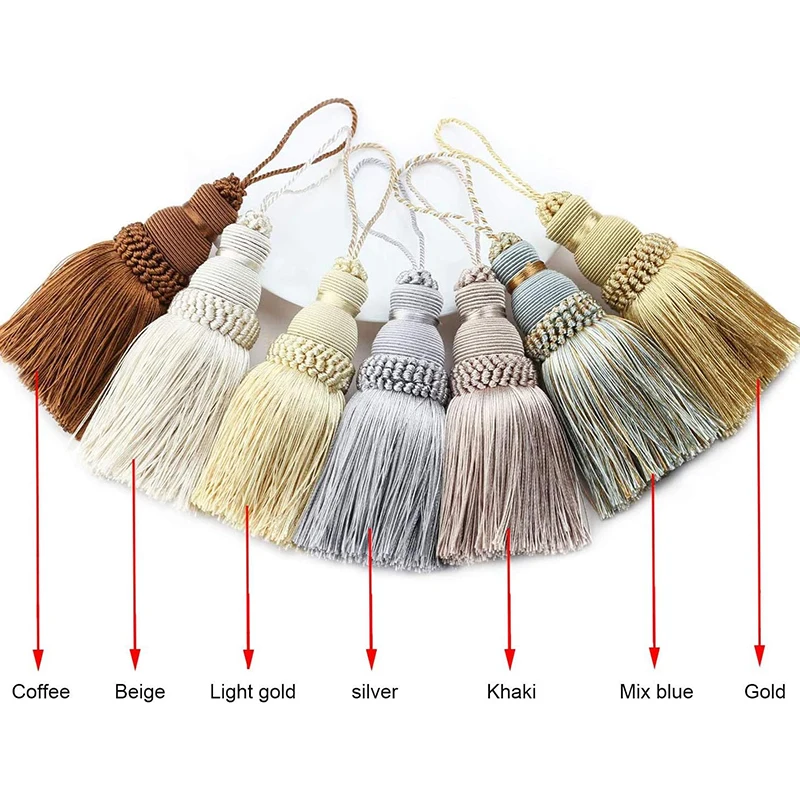 

2Pcs lucky tassels Sewing Bang Tassel Trim Garment Decoration Key Tassels for DIY Embellish Curtain Accessories Hanging Rope