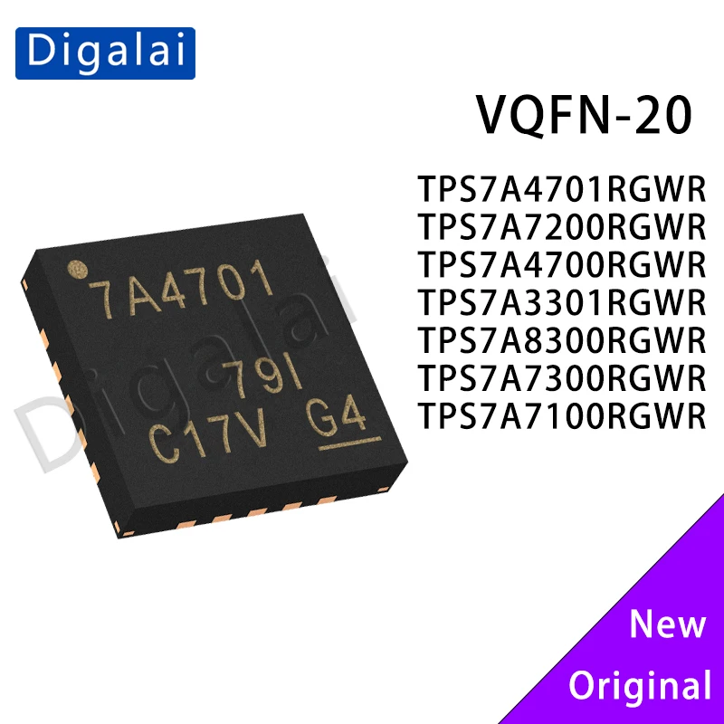 

2pcs Original TPS7A7300RGWR TPS7A4701RGWR VQFN-20 LDO Linear Regulator Chips 3301 7200 4700 8300 7300 7100 for Electronics