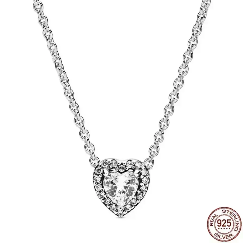 Collier flocon de neige rond en forme de cœur pour femme, argent regardé 925, breloque de luxe exquise, bijoux pour femmes, cadeaux pour travailleurs, Rotterdam, nouveau