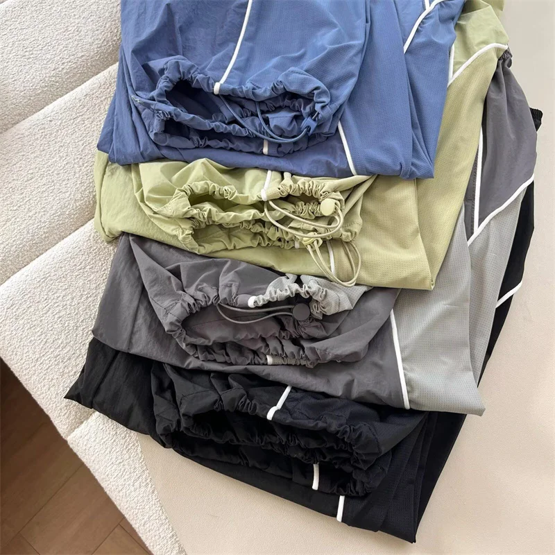 Sunproof Trousers Women's Summer Cargo Pants Windproof Straight Pants Outdoor Sports Quick-drying Wild Wide-leg Pants Slacks