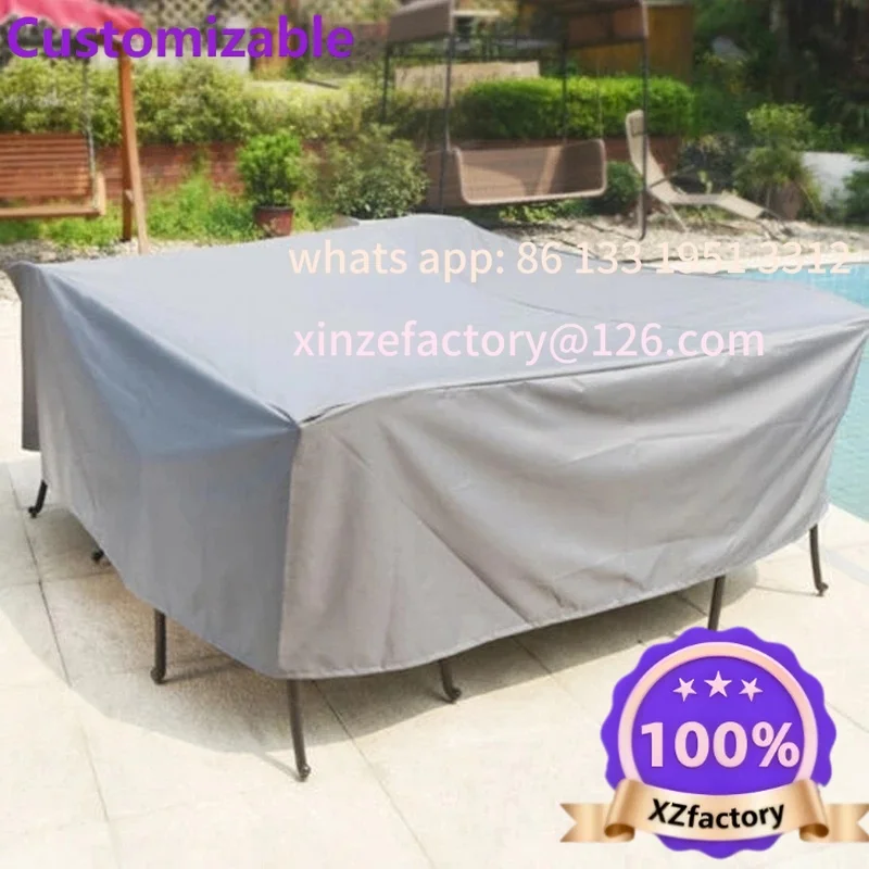 Customizable 105 size garden patio protective cover Oxford cloth furniture dust cover rattan table and chair sofa waterproof rai