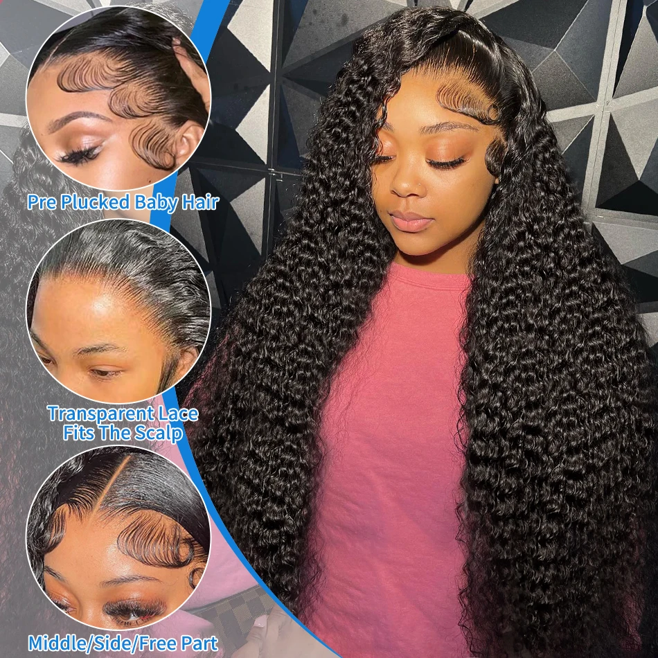 250% 13x6 Hd Lace Frontal Wig Loose Deep Wave Wigs For Women Curly Human Hair Brazilian 40 Inch Deep Water Wave Lace Front Wigs