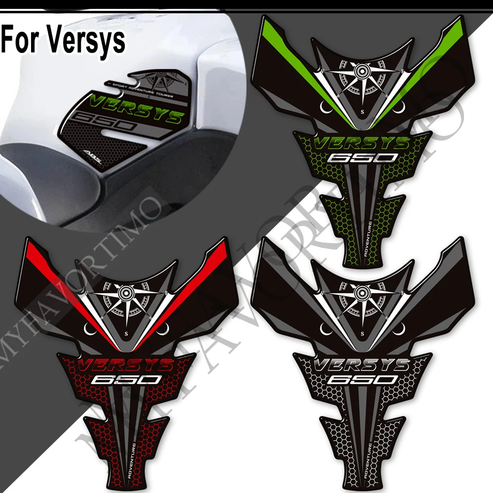 For Kawasaki Versys 650 LT 650LT Adventure Touring Motorcycle Fuel Oil Tank Pad Stickers Knee Grips Protector Decal Kit