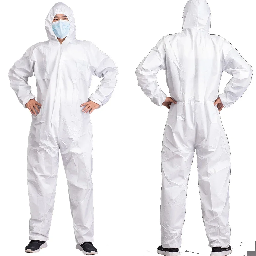 Disposable Breathable Dustproof Water Oil Resistant Work Safety Overall Anti Dust Spary Painting Decorating Labour Coverall Suit