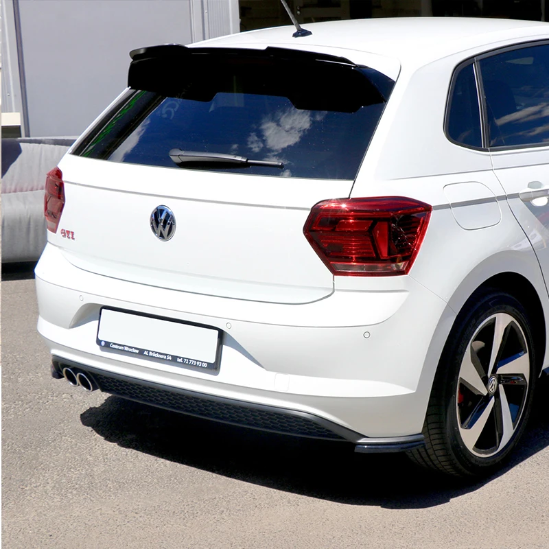 ل VW Polo Mk6 AW GTI R-Line 2017-2021 قبل Lci مانع صدمات خلفي للسيارة الجانب الفاصل ماكستون نمط المصد الخلفي الناشر سبويلر ضبط