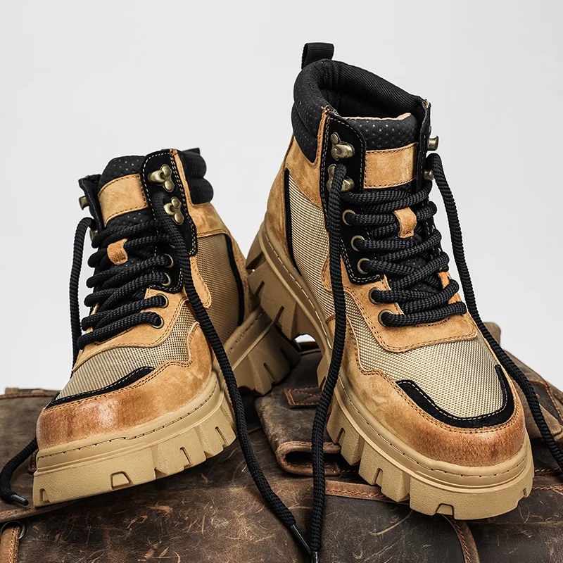 

Spring and Autumn Men's Boots,Outdoor Hiking and Travel Sports Shoes,Motorcycle Ankle Boots,Men's Work Boots,Casual Hiking Shoes