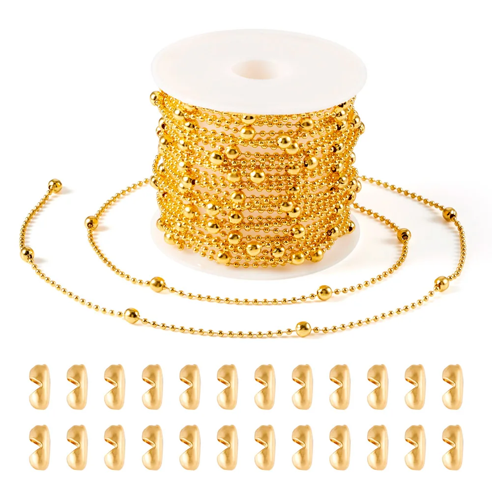 

5m Ball Chains DIY Jewelry Making Kit with 40pcs 304 Stainless Steel Ball Chain Connectors Necklace Bracelet Accessories