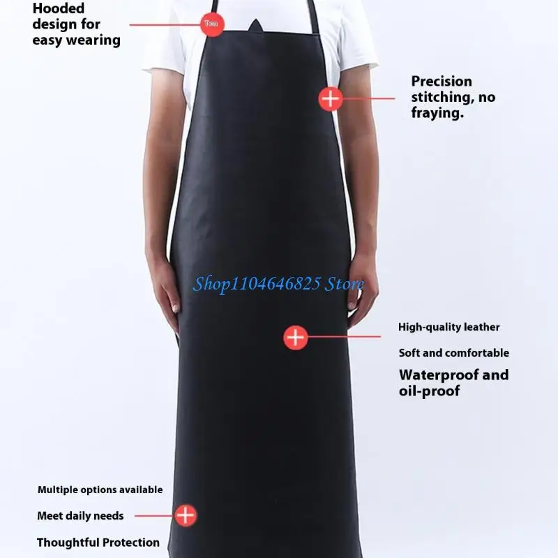 

Reinforced PU Leather Work Apron Industrial Grade Stain Resistant Easy Clean Waterproof Design For Professional Chefs