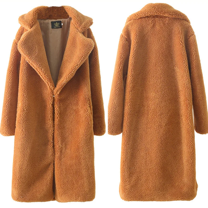 Faux Rabbit Faux Fur Coat Women Long Style Loose Lapel Fur Coat 2022 New Female Autumn Winter Plush Thick Warm Fur Coat