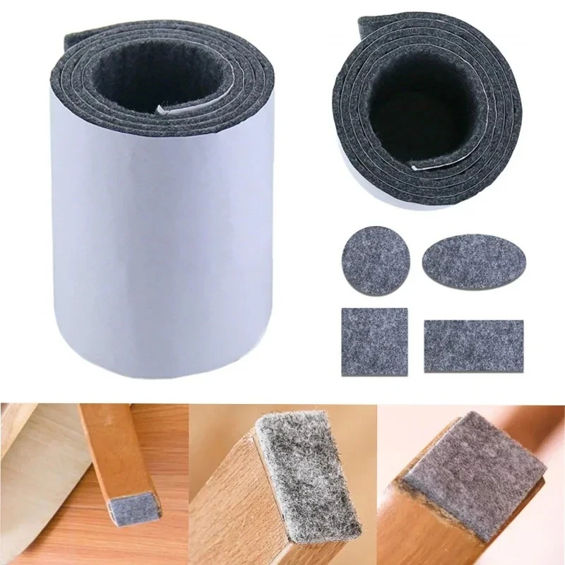 Sofa chairs, tables, rolled felt furniture mats, self-adhesive anti slip floor protection covers, cabinet mats, gray/black 100cm