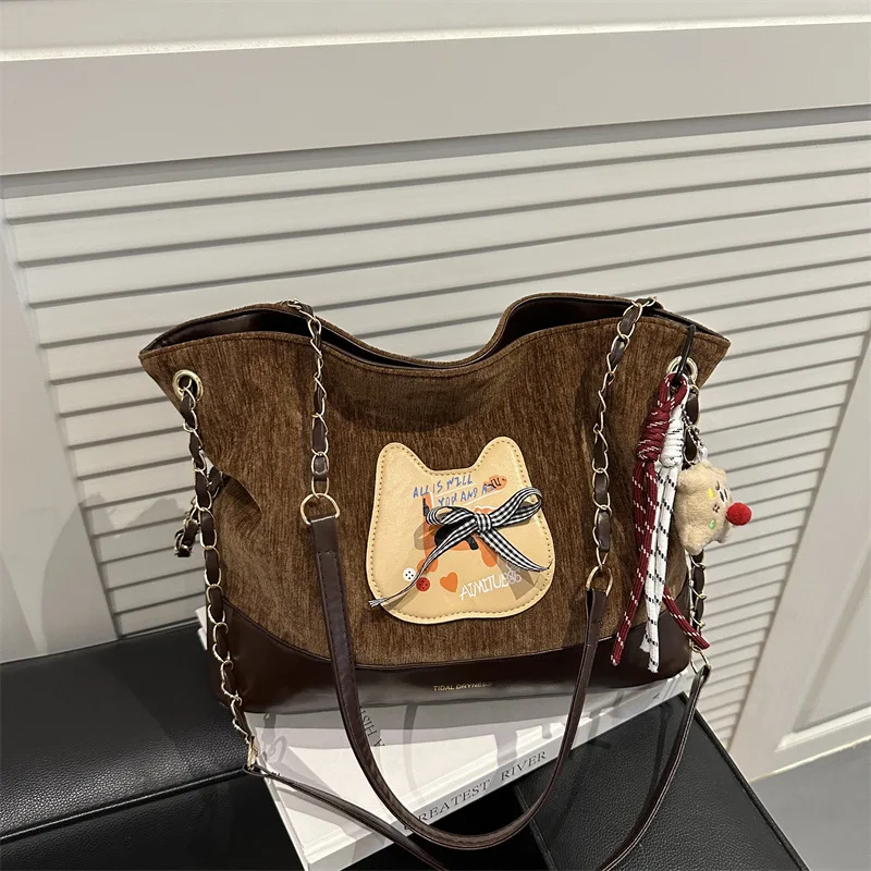 

Large capacity casual tote bag for autumn and winter 2025 fashionable women's bag trendy shoulder cross-body bag