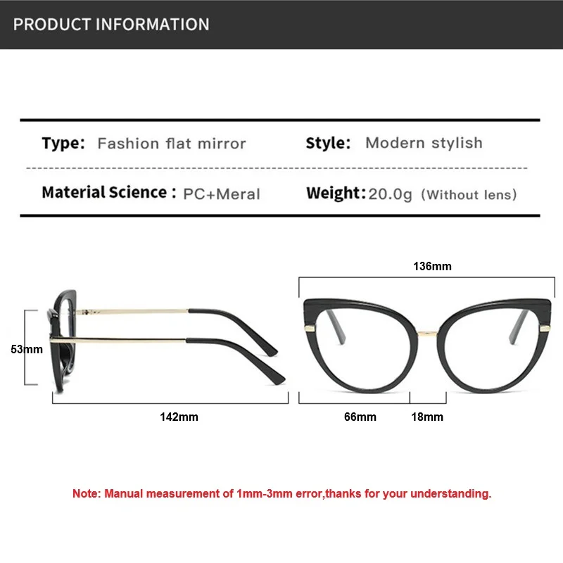 Cat Eye Metal Blue Blocking Spectacle Glasses Frame Computer Women Men Fashion Anti-blue Radiation Eyeglasses Office Eyewear New