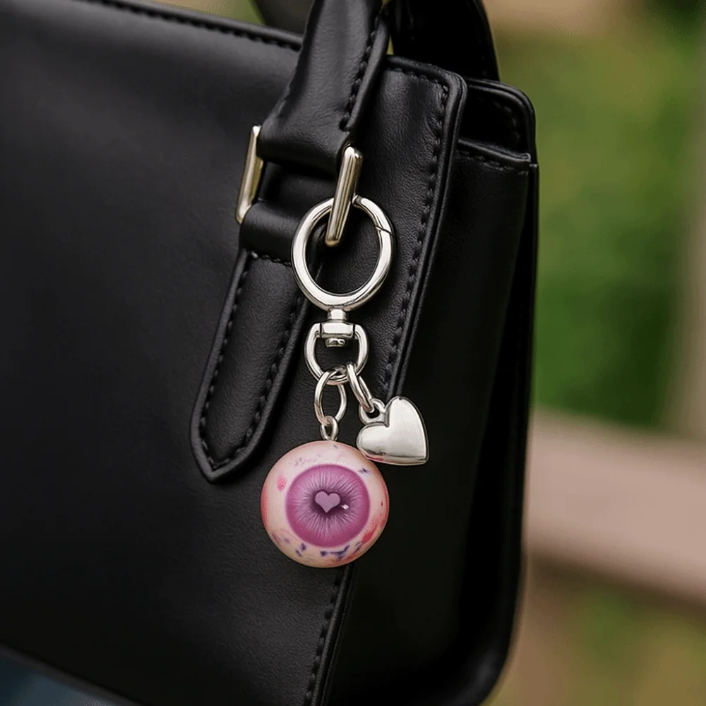 Resin Material Gothic Eye Keychain Eyeball Charms Handmade Halloween Eyes Keychain Funny Design Goth Style Eye Keychain