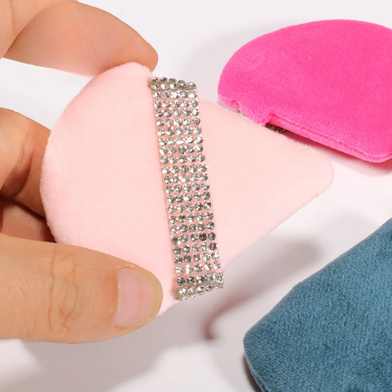 Soffio di cipria triangolare con diamante di lusso da 5 pezzi - Soffio di cipria fissante per cipria in polvere sciolta Frullatore per fondotinta cosmetico asciutto e bagnato