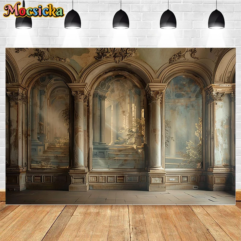 Mocsicka Photography Background European Palace Texture Mural Decor Adult Wedding Maternity Portrait Backdrop Photo Studio