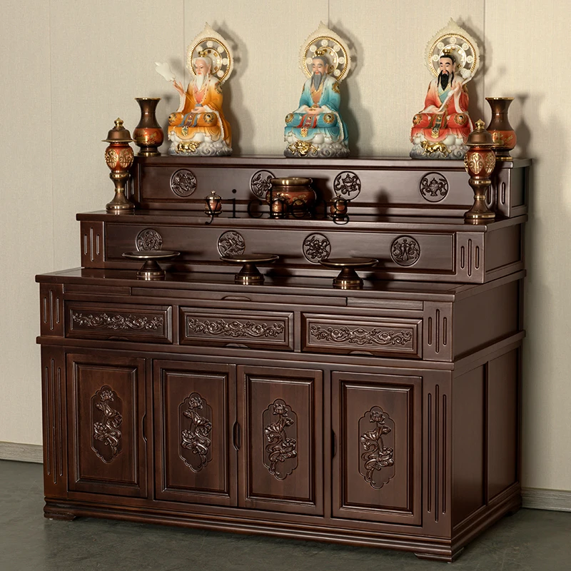 incense case shrine cabinet gongtai solid wood Buddhist shrine Buddha table ladder table