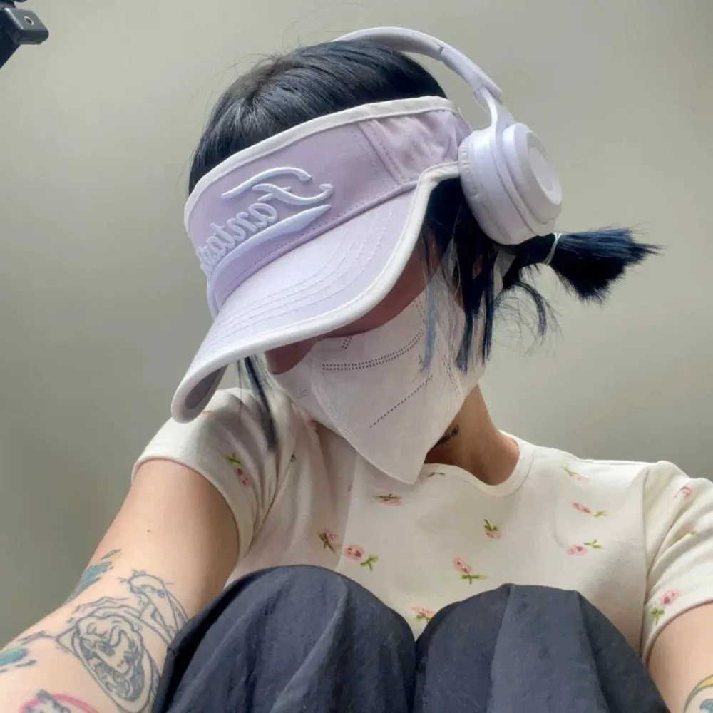 Casual Retro ผู้หญิง Air Cap Anti-UV เบสบอลหมวกปัก Breathable ครีมกันแดดหมวก Unisex