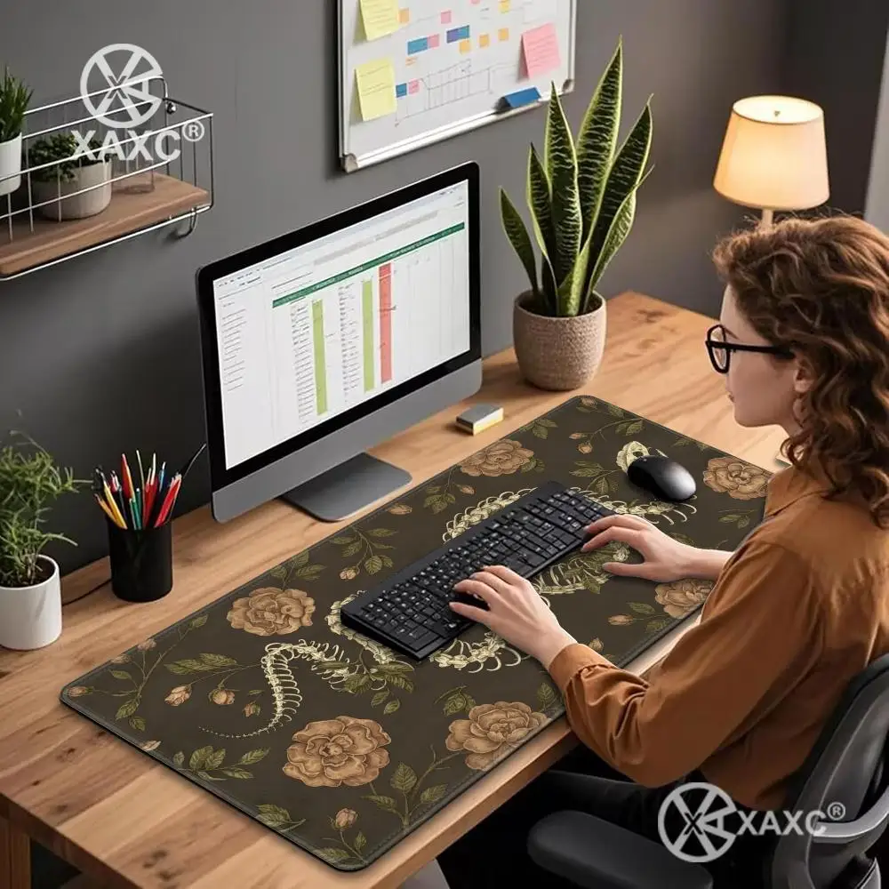 

Mouse Pad Gamer Cool Snake Skull Aesthetic Art XL New HD Mousepad XXL Mouse Mat Natural Rubber Desktop Mouse Pad HYBXXC