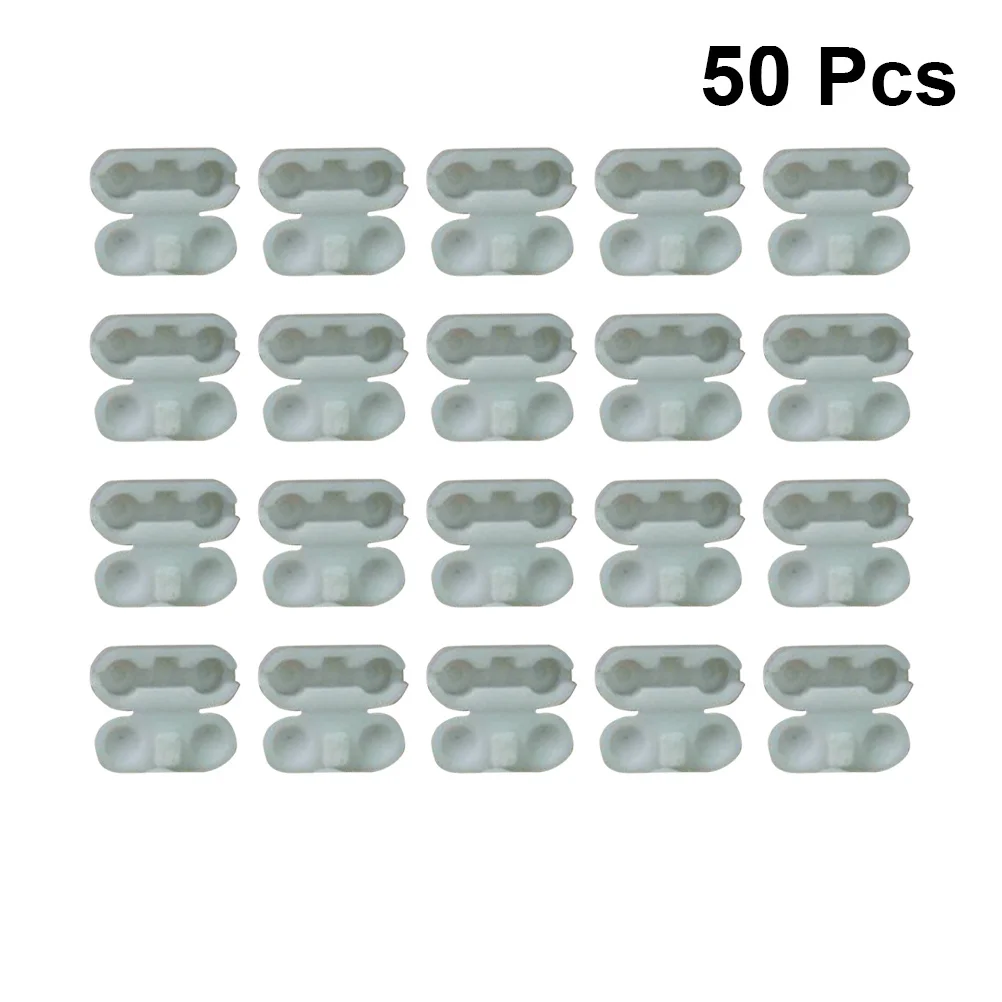 

50Pcs Bead Curtain Accessories Easy Install Clips for Vertical Blinds Roller Roman Chains White Curtain Beads Clips