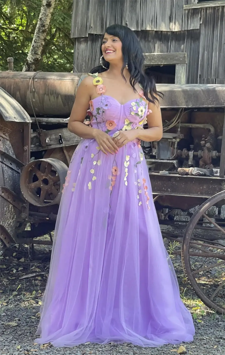 Abiti da ballo con applicazioni floreali 3D Fiore Tulle Abito da sposa lungo da sera formale Abito da sposa Abito da sposa semplice Abito da matrimonio