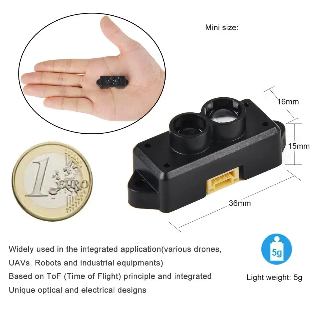 Kit de mesure de niveau d'évitement d'obstacles de robot de voiture, mini capteur Lidar, module de télémétrie à point unique, mesure de distance, lancements Ardu37