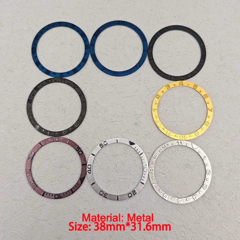 Inserto de bisel de cobre de 38mm x 31,6mm para SKX007 SKX009 SKX011 SRPD caja de reloj relojes automáticos para hombres reemplazar accesorios