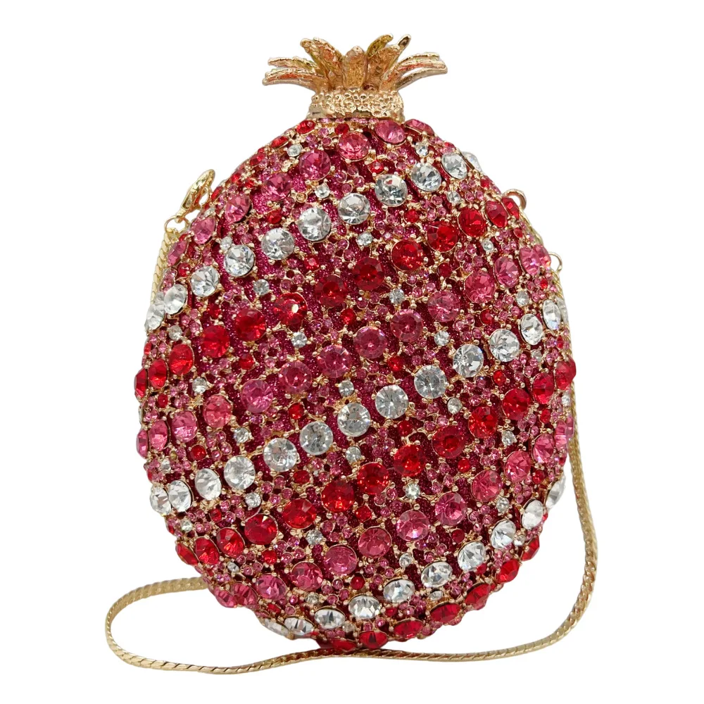 

Stone evening bag pineapple diamond dinner bag party banquet hollow diamond clutch women's bag