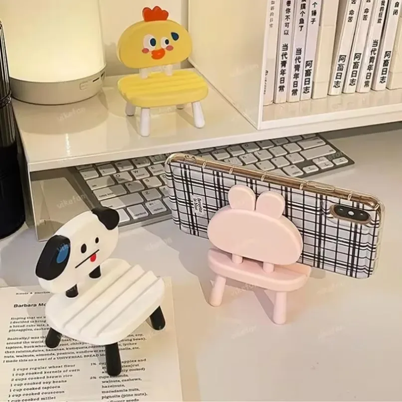 Kawaii Cartoon Phone Stand Desktop Cute Animal Holder For iPhone Samsung Tablet Dock Cradle Desk Bracket Gift Decor Girls Kids