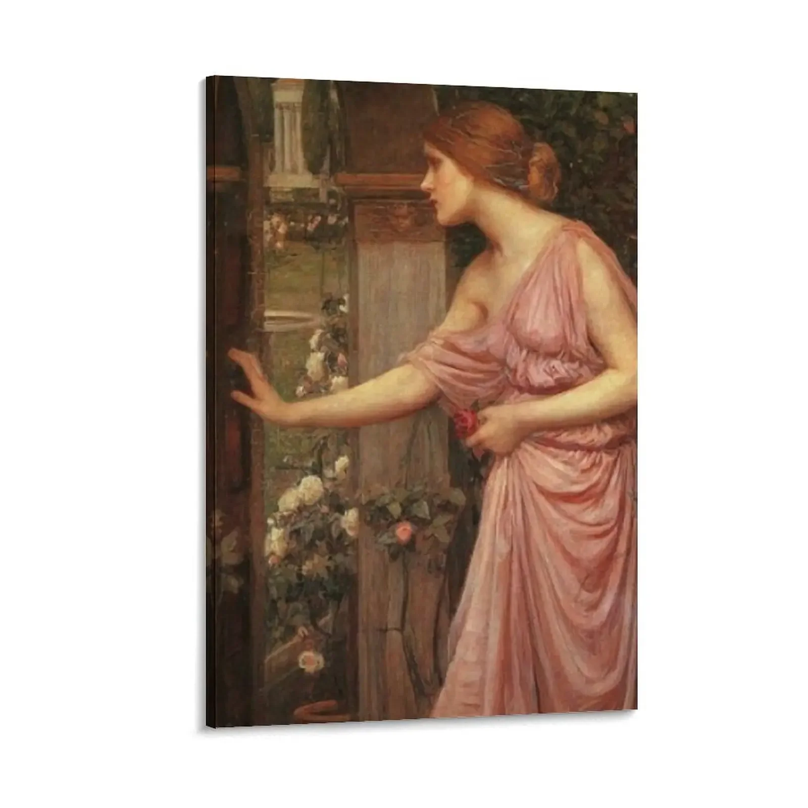 

John William Waterhouse - Opening the Door into Cupids Garden Canvas Painting poster mural Wall paintings